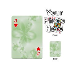Jack Tea Green Floral Print Playing Cards 54 Designs (Mini) from ArtsNow.com Front - HeartJ