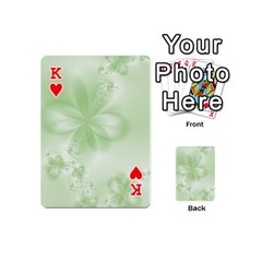 King Tea Green Floral Print Playing Cards 54 Designs (Mini) from ArtsNow.com Front - HeartK