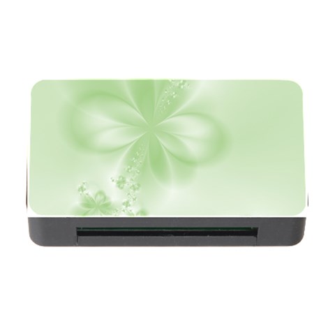 Tea Green Floral Print Memory Card Reader with CF from ArtsNow.com Front