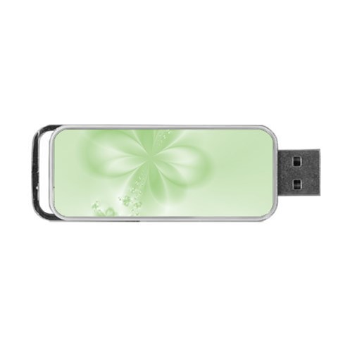 Tea Green Floral Print Portable USB Flash (One Side) from ArtsNow.com Front