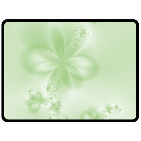 Tea Green Floral Print Double Sided Fleece Blanket (Large)  from ArtsNow.com 80 x60  Blanket Front