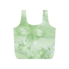 Tea Green Floral Print Full Print Recycle Bag (S) from ArtsNow.com Front