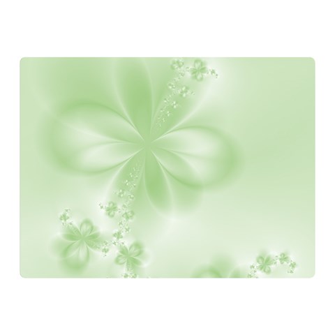 Tea Green Floral Print Double Sided Flano Blanket (Mini)  from ArtsNow.com 35 x27  Blanket Front
