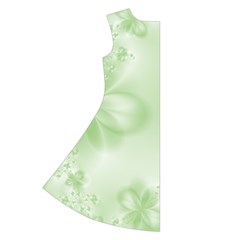 Tea Green Floral Print Long Sleeve Velvet V Back Left