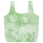 Tea Green Floral Print Full Print Recycle Bag (XXL)