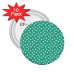 Biscay Green White Floral Print 2.25  Buttons (10 pack) 