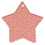 Coral Pink White Floral Print Star Ornament (Two Sides)
