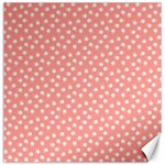 Coral Pink White Floral Print Canvas 16  x 16 