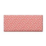 Coral Pink White Floral Print Hand Towel