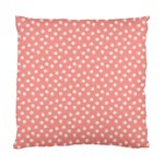 Coral Pink White Floral Print Standard Cushion Case (Two Sides)