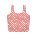 Coral Pink White Floral Print Full Print Recycle Bag (S)