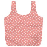 Coral Pink White Floral Print Full Print Recycle Bag (XXXL)