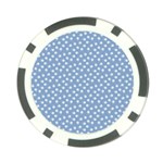 Faded Blue White Floral Print Poker Chip Card Guard (10 pack)