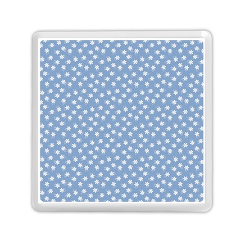 Faded Blue White Floral Print Memory Card Reader (Square) from ArtsNow.com Front