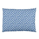 Faded Blue White Floral Print Pillow Case (Two Sides)