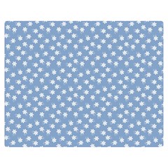 Faded Blue White Floral Print Double Sided Flano Blanket (Medium)  from ArtsNow.com 60 x50  Blanket Back