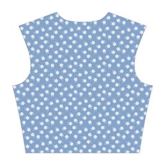 Faded Blue White Floral Print Cotton Crop Top from ArtsNow.com Back