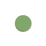 Spring Green White Floral Print 1  Mini Buttons