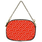 Red White Floral Print Chain Purse (Two Sides)