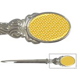 Saffron Yellow White Floral Pattern Letter Opener