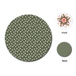 Sage Green White Floral Print Playing Cards Single Design (Round)