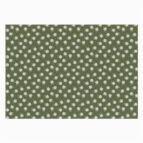 Sage Green White Floral Print Large Glasses Cloth from ArtsNow.com Front