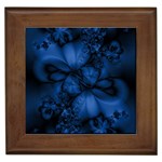 Dark Blue Abstract Pattern Framed Tile