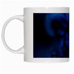 Dark Blue Abstract Pattern White Mugs