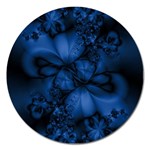 Dark Blue Abstract Pattern Magnet 5  (Round)