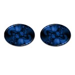 Dark Blue Abstract Pattern Cufflinks (Oval)