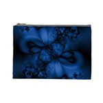 Dark Blue Abstract Pattern Cosmetic Bag (Large)