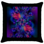 Abstract Floral Art Print Throw Pillow Case (Black)