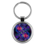 Abstract Floral Art Print Key Chain (Round)