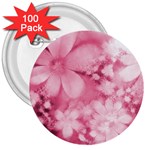 Blush Pink Watercolor Flowers 3  Buttons (100 pack) 