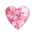 Blush Pink Watercolor Flowers Heart Magnet