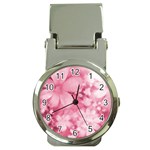 Blush Pink Watercolor Flowers Money Clip Watches