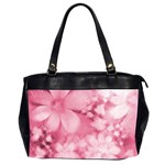 Blush Pink Watercolor Flowers Oversize Office Handbag (2 Sides)