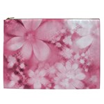 Blush Pink Watercolor Flowers Cosmetic Bag (XXL)