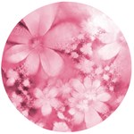 Blush Pink Watercolor Flowers Wooden Bottle Opener (Round)