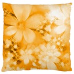 Saffron Yellow Watercolor Floral Print Large Flano Cushion Case (Two Sides)