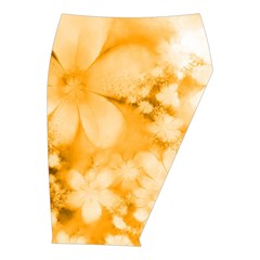 Saffron Yellow Watercolor Floral Print Midi Wrap Pencil Skirt from ArtsNow.com  Front Right 