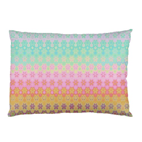 Boho Retro Pastel Floral Pattern Pillow Case (Two Sides) from ArtsNow.com Front