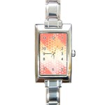 Abstract Floral Print Rectangle Italian Charm Watch