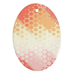 Abstract Floral Print Oval Ornament (Two Sides) from ArtsNow.com Back