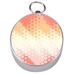 Abstract Floral Print Silver Compasses