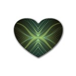Abstract Green Stripes Heart Coaster (4 pack) 