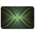 Abstract Green Stripes Large Doormat 