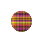 Pink Yellow Madras Plaid Golf Ball Marker