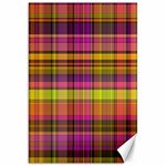 Pink Yellow Madras Plaid Canvas 20  x 30 