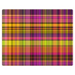 Pink Yellow Madras Plaid Double Sided Flano Blanket (Medium)  from ArtsNow.com 60 x50  Blanket Back